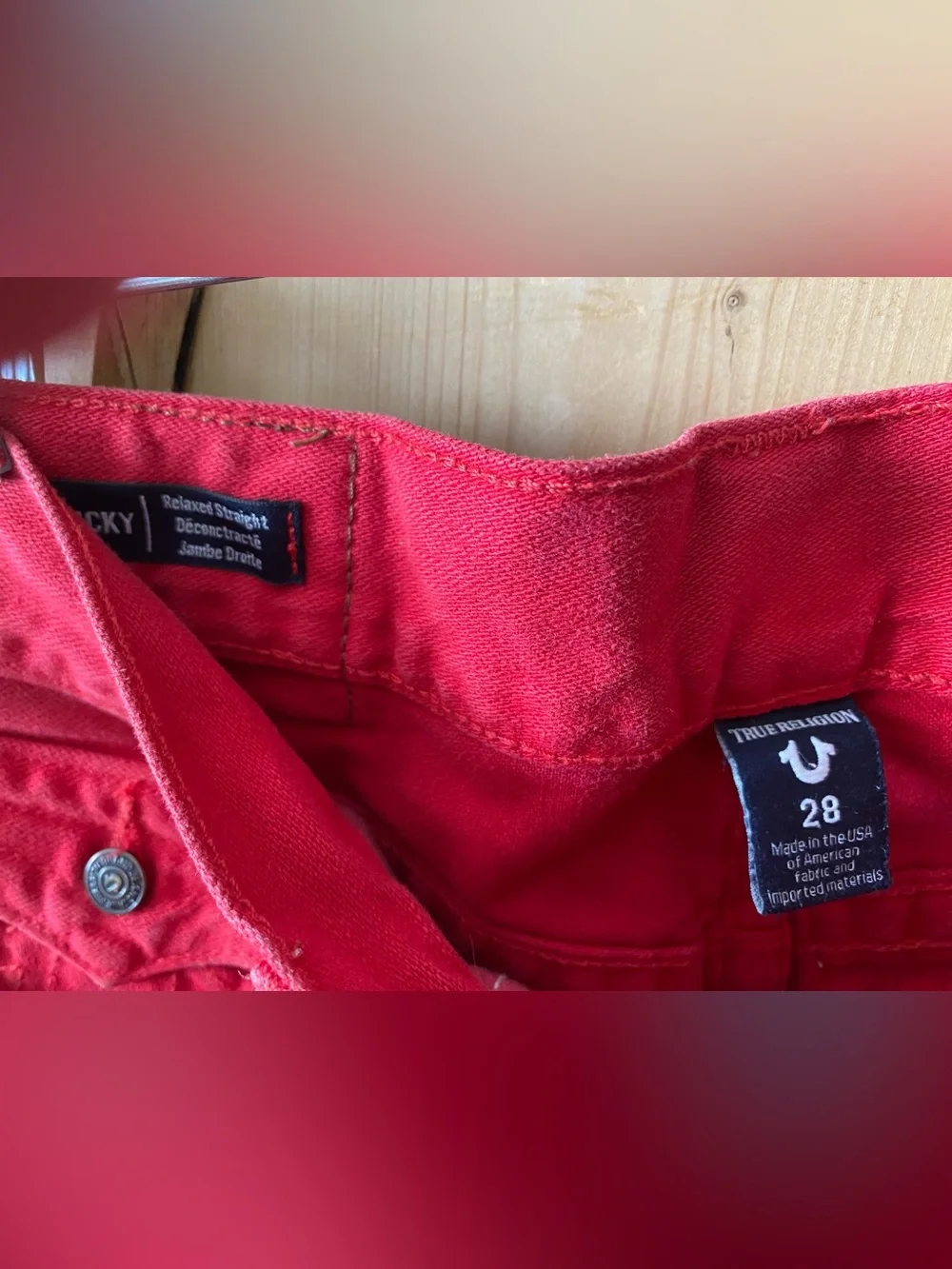 True Religion Men’s Red Slim Jeans